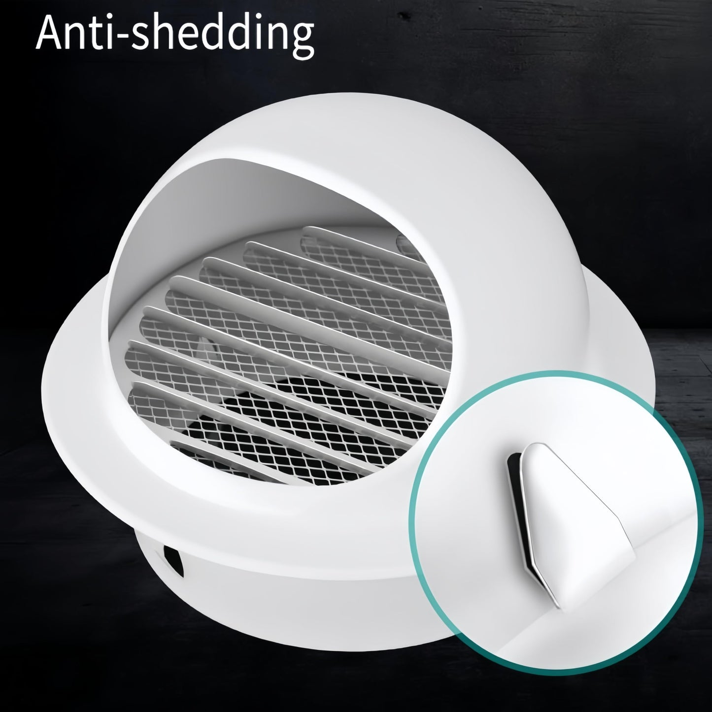 4" Vent Round Cover, Stainless Steel Wall Round Vent Hole Ventilating Cover, Air Ventilation and Exhaust Wall Vent Outlet Hood, HVAC Ducting Vent Cover (White 1Pcs)