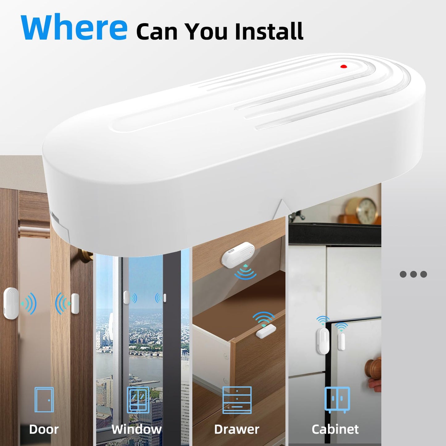 Daytech Wireless Door Chime, Door Dinger for Business Entry/Store/Home/Office, Door Alarms When Opened with 800 Ft Range,20 Chimes 5 Adjustable Volume 2 Sensors + 2 Receivers