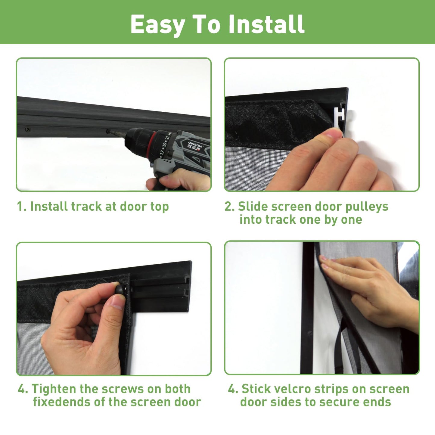 Sliding Garage Door Screen with Track, Garage Screen Doors for 1 Car Garage, 8x7 Ft Retractable Garage Net Screen, Smooth-Gliding, Magnetic Closure, Easy to Install, Black