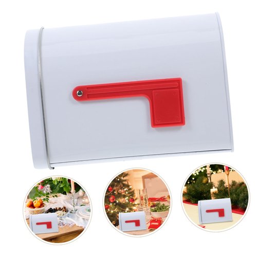OUNONA and Girls Mailbox Toy Tinplate Present Box DIY Santa Mailbox Versatile Decorative Storage