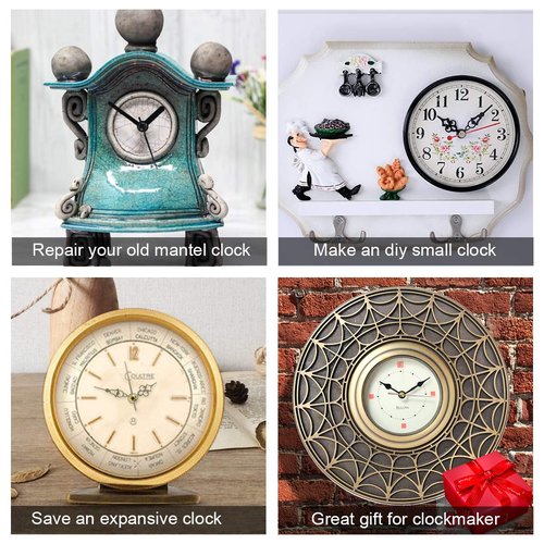 EMOON 2-Pack Silent Clock Movement Kit with 4 Pairs of Short Hands，DIY Repair & Replacement Motor, Total Shaft Length 7/8 in