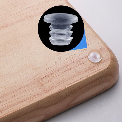 50 pcs Assorted Glass Top Table Bumpers with Stem, 5 Sizes Anti Slip Pads, Clear Rubber Grippers, Patio Table Spacers for Furniture (0.19, 0.20, 0.21, 0.24, 0.35 inch)
