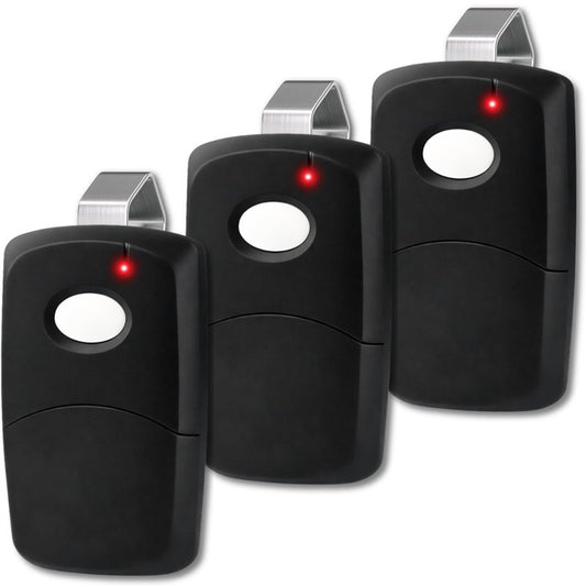 3X for Multicode Linear 308911, 10 dip Switch Gate Opener Remote 300MHz, Multi Code Garage Door Opener Remote, Black Garage Clicker Replacement