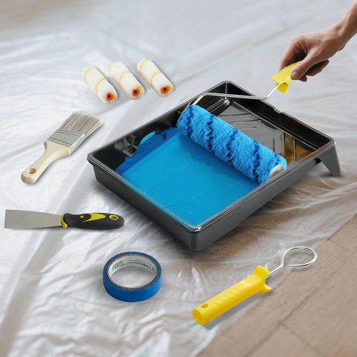 Koalafast Paint Roller Kit-29 Piece Paint Set with 40" Extension Pole,9"4" Paint Rollers,Paint Brushes,Tray,Painting Supplies for Home Interior & Home Improvement