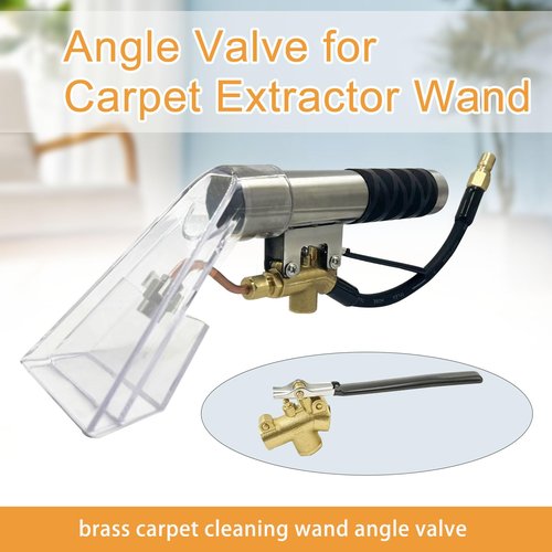 1/4" Carpet Cleaning Wand Angle Valve，Brass Angled Flow Control Valve for Carpet Extractor Upholstery Wand, Angle Valve Handle for Carpet Cleaner