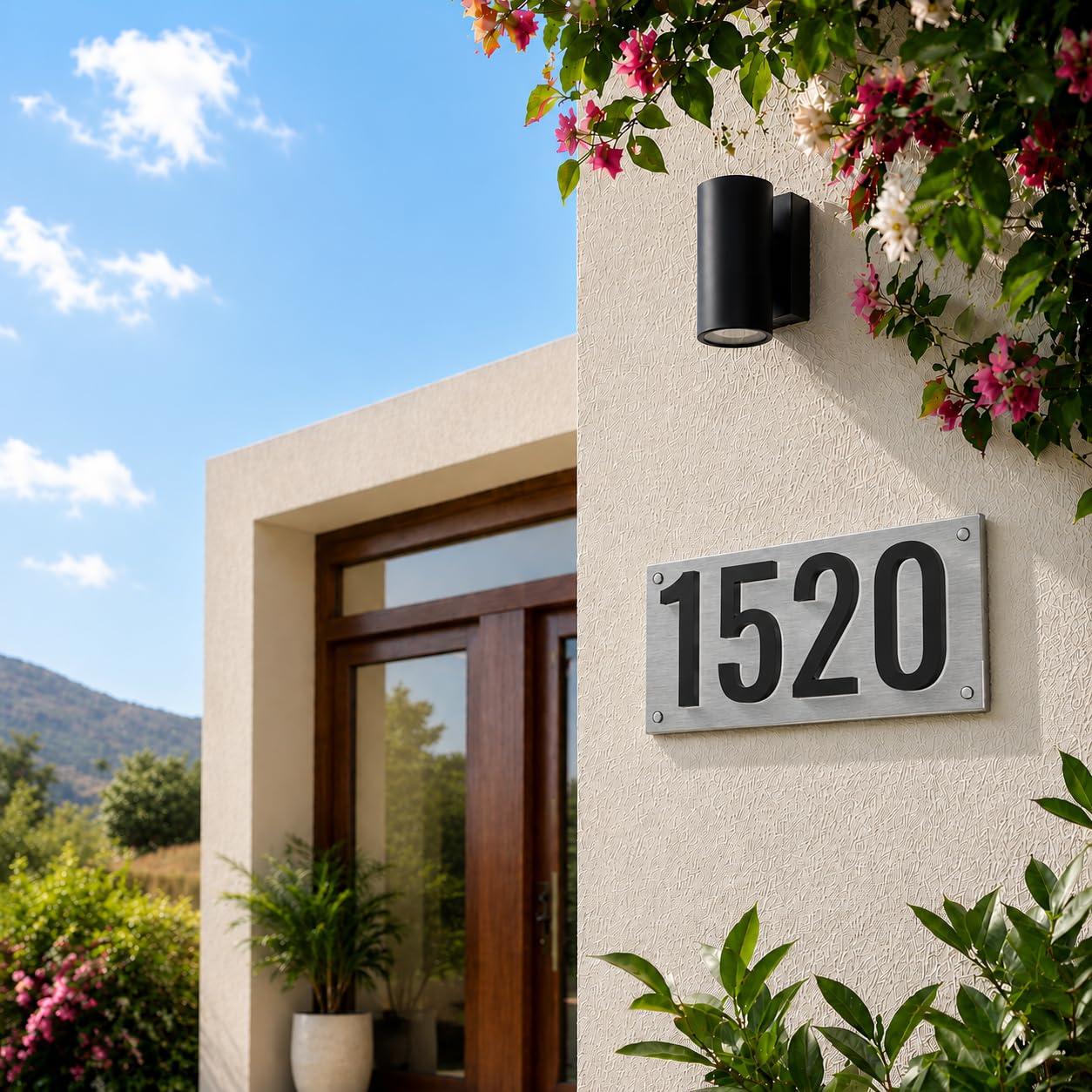 7 Inch LED House Numbers, ABS-Polymer, Premium Quality, Backlit LED 5000K Illuminated Home Address Number, Lighted House Numbers, Modern Address Numbers (0, Black)
