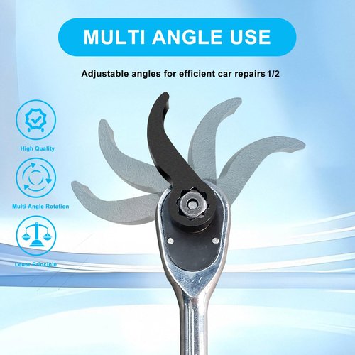 SQEJWSI 2Pcs Pry Bar Wrench Adapter & Ratchet Pry Bar Attachment for 1/2" 8pt Square Profile, Crowbar Adapter Head, Tight Space Half Shaft Removal Car Repair Tools