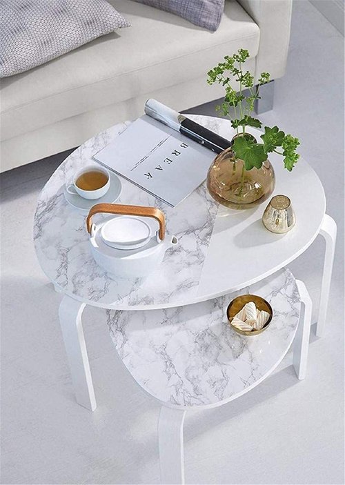 Yancorp White Gray Contact Paper Marble Wallpaper Peel and Stick Countertops Backsplash for Kitchen Waterproof Renter Friendly Wallpaper Papel Tapiz para Pared (11.8"X120")