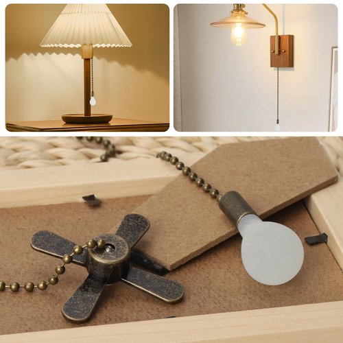 Ohlove 4 Pcs Ceiling Fan Pull Chain Extension Set, 12 Inch Bronze Decorative Light and Fan Pulls
