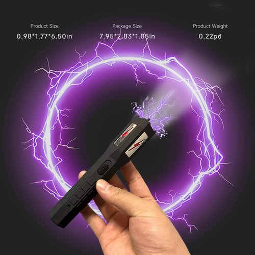 TW-1802 Type Stun Gun Ultrapowerful Rechargeable for Men Women for Car & Self Defense Tactical Flashlight