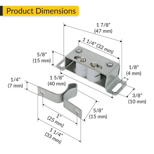 Brixwell QHCR-001 Double Roller Catch
