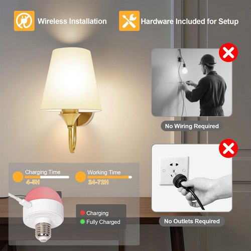 Battery Operated Wall Sconces Set of 2, Wireless Dimmable LED Wall Lights with Rechargeable 15 Colors Bulb & Remote, Timer & Flash/Smooth Light Mode, Bedroom Living Room Hallway Staircase Gold