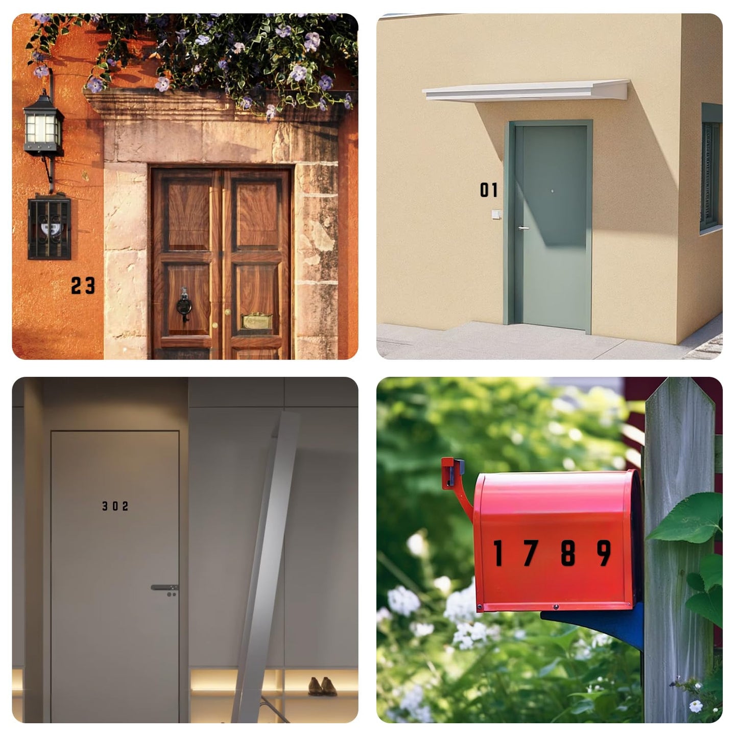 3" 4" 5" 6" 8" 10" Metal House Numbers, Metal Address Numbers, Modern Black House Number for Outside, Outdoor Address Number for Apartment Home Street Office Mailbox (4",1)
