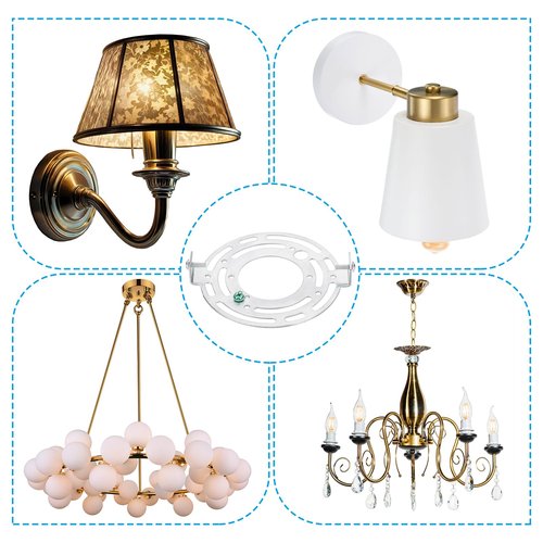 PATIKIL 115mm (4.5") Universal Light Fixture Mounting Bracket Kit, Light Crossbar Round Ceiling Plate with Screw for Wall Lights Ceiling Lighting Pendant Chandelier