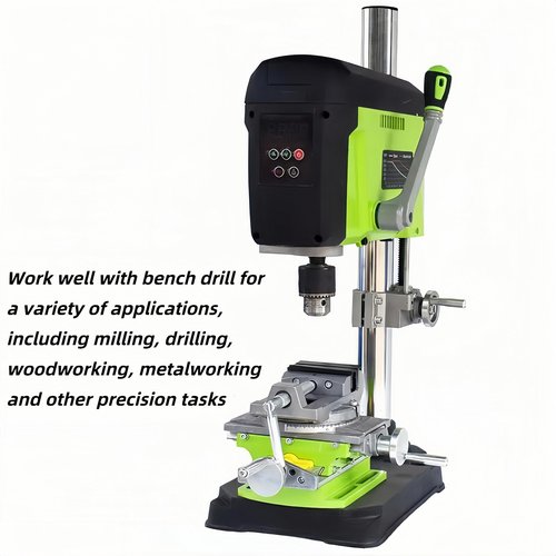 Cross Slide Drill Press Vise, 2-Way X- Y- Benchtop Drill Press Clamp, Portable Table Drill Press Vise with 90° Rotary Table for Drilling Milling Machine