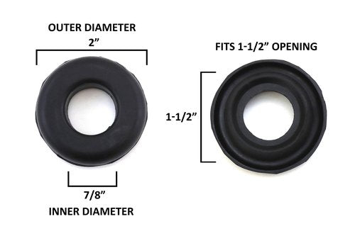 Red Hound Auto 2 Universal Rubber Grommet 2 Inch Outside, 7/8 Inch Inside Diameter, Fits 1-1/2 Inch Opening Non Leak No Crack Heat Resistant