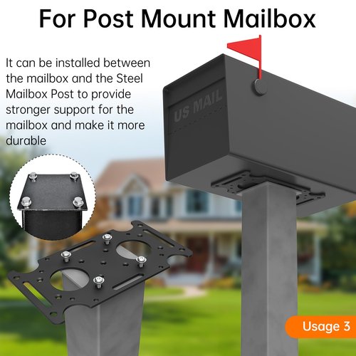 Mailbox Mounting Bracket, Plate for Post Mount Mailboxes, Compatible with Mail Boss, Architectural MAILBOXES, Gibraltar, hykolity, ShoppingOnBed, adoorn