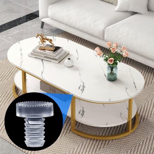 50 pcs Assorted Glass Top Table Bumpers with Stem, 5 Sizes Anti Slip Pads, Clear Rubber Grippers, Patio Table Spacers for Furniture (0.19, 0.20, 0.21, 0.24, 0.35 inch)