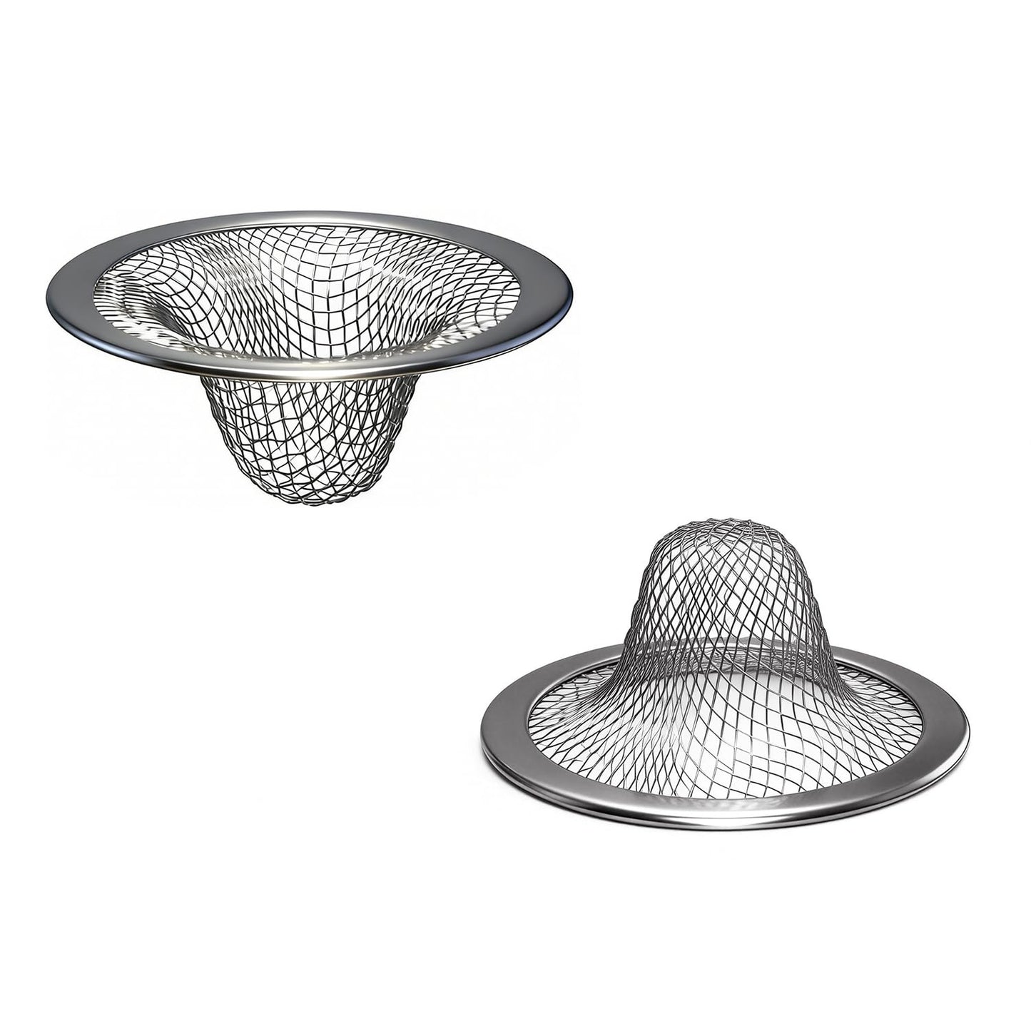 Huntonry 2.215" Top Diameter, 1.0" Basket Small Bathroom Sink Strainer, Little Drain Mesh, Utility, Slop, Laundry, RV and Lavatory Sink Drain Strainer Hair Catcher. Stainless Steel.