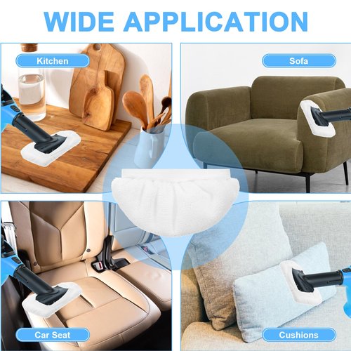 Tweruna 4 Pack Handheld Steam Cleaner Accessories, Washable Microfiber Cloths for Streamer, Steam Cleaner Attachments Compatible with Most Hand Held Steam