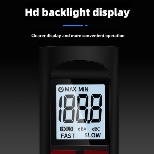 Decibel Meter - Accurate Sound Decibel Meter 30dB to 130dB, Portable Digital DB Meter with LCD Backlit Display, Fast/Slow Response, Maximum/Minimum Sound Level Meter for Home, Office, and Industry