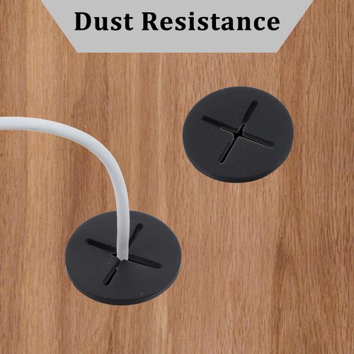 15 Pcs Desk Grommet, 1 Inch / 25mm Flexible Rubber Grommets, Black Cable Grommets, Silicone Cable Cord Grommet Wire Hole Cover for Table and Other Furnitures