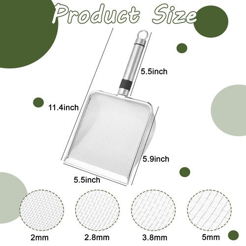 4 Pcs Soil Sifter for Gardening Garden Sieve Sand Sifter Shovel with Handle Garden Sieve Compost Sifters Screen for Dirt Rock (2/2.8/3.8/5 Mm Mesh)