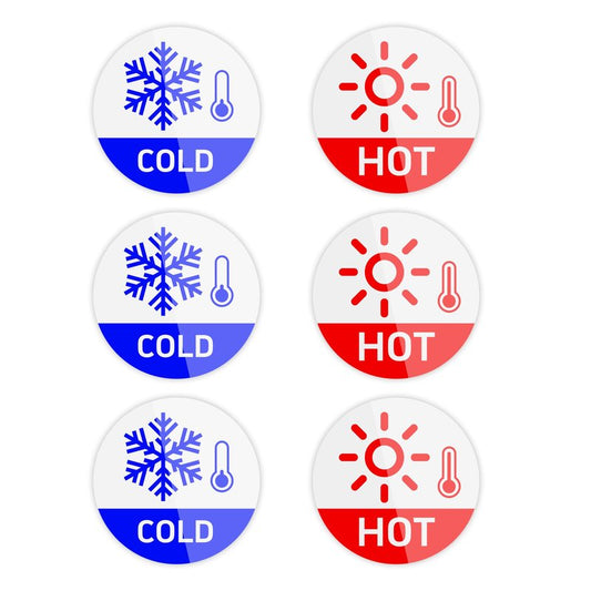 6PCS Hot and Cold Sign, Self-adhesive Waterproof and Durable Cold and Hot Stickers, Warning Label Signs for House, Kindergarten, Business, Bathroom, Office, Faucets Sinks