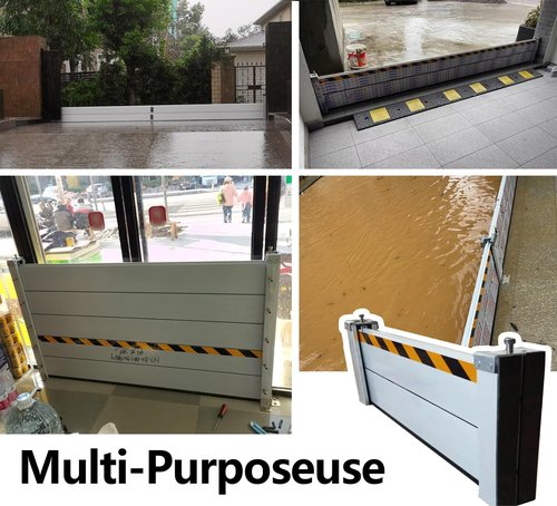 ERRULAN Door Flood Barrier- Tall 8/16/24/31/40 Inch, Garage/Home/Basement Door Hurricane Water Barrier, Reusable Heavy Duty Aluminum Flood Gate for Flooding Rain Control(H 24in(2ft),2.5ft(30in))