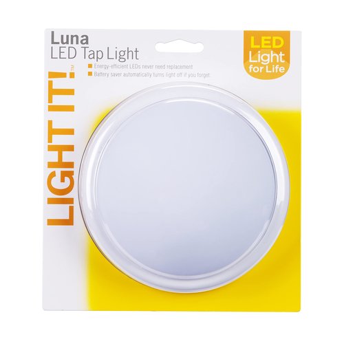 LIGHT IT! by Fulcrum, 30302-308 Luna LED Tap Light, White, Single Pack