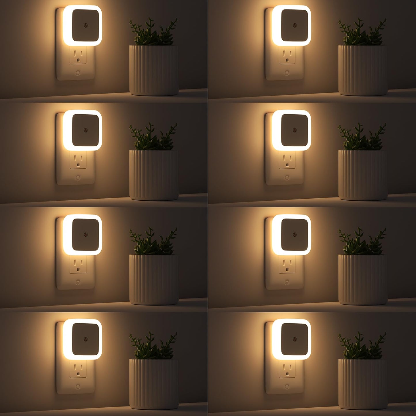 Sujeet Night Light, Night Lights Plug into Wall 8-Pack, Nightlight Plug in Night Light, Dusk to Dawn Night Lamp Led (Warm White)