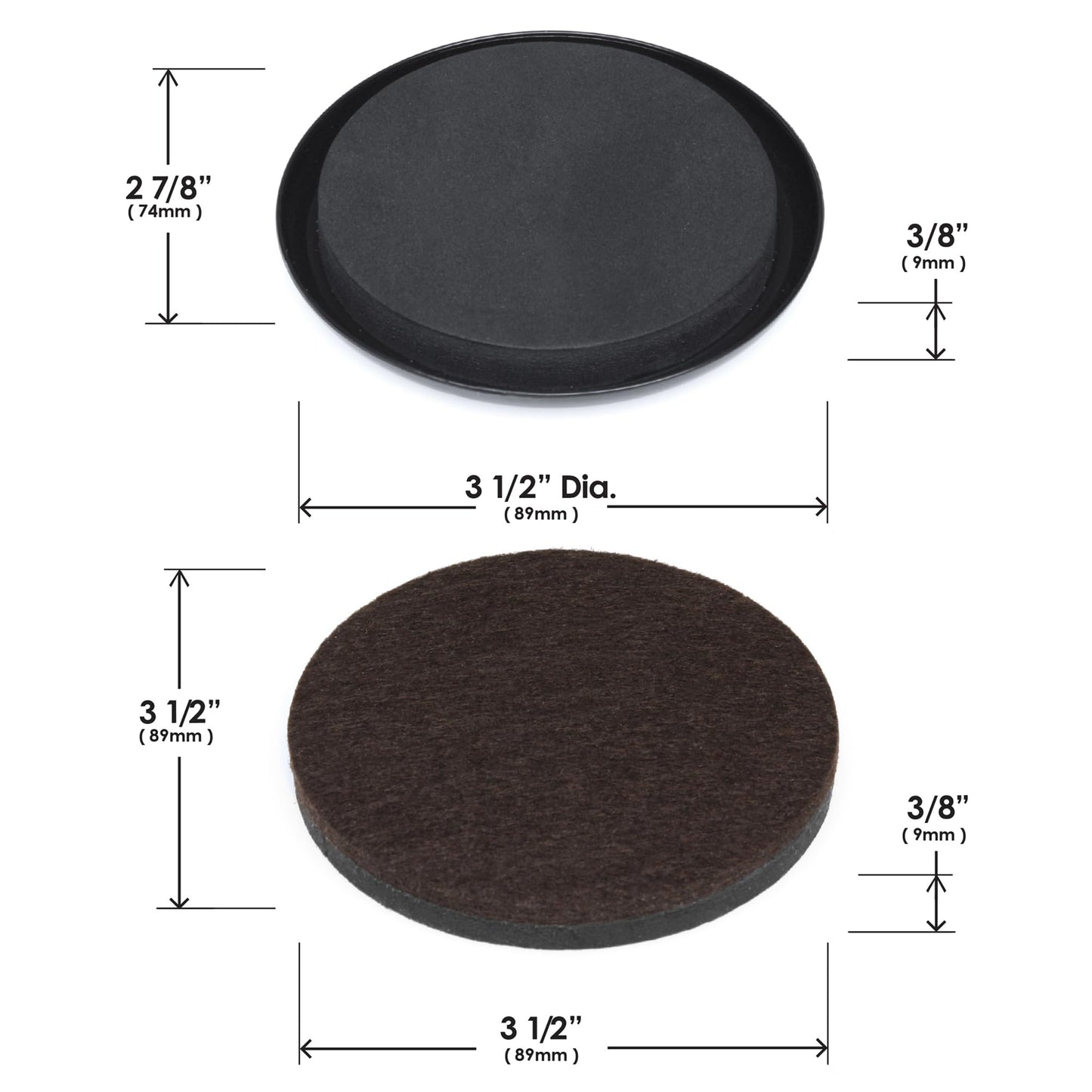 Slipstick GorillaSliders Premium Furniture Sliders for All Floor Surfaces (16 Piece Moving Kit) Reusable 3.5” Round Furniture Movers for Sliding Furniture on Hardwood & Carpet, Black, CB13-1-16