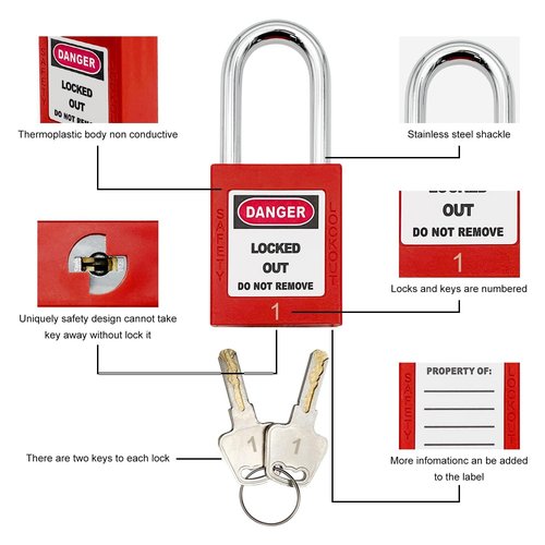 SAFBY Lockout Tagout Box Kit Portable Safety Group Padlock Box with 13 Loto Locks Lock Out Tag Out Station (1pcs Loto Box with 13 Locks)