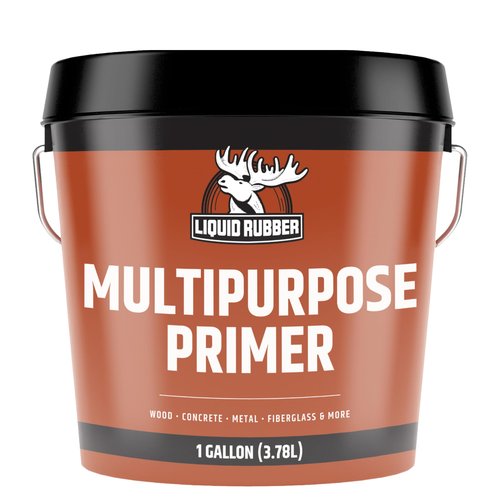 Liquid Rubber Multi-Purpose Primer - Use on Concrete and Wood, Water-Based Non-Toxic and Fast Drying, Easy to Apply, 1 Gallon