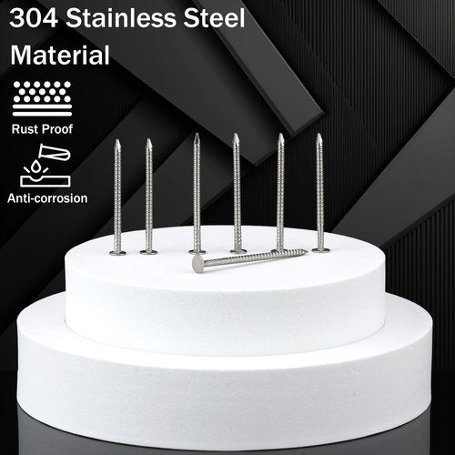 Tandefio 2 Pounds Box 1-1/2 Inch Siding Nails 304 Stainless Steel Roofing Nails Flat Head Hardware Nail Shingles Roofing Tile and Slating Nail for Wall, Siding, Hardware, Cedar Wood, Decking