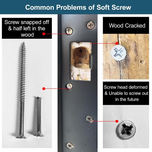 MOSECYOU Door Strike Plate Double Holes, with Reinforced Torx/Star Screws & Bit, Heavy-Duty Latch Reinforcement Plate Security Striker for Exterior Interior Door (1, Satin Nickel)
