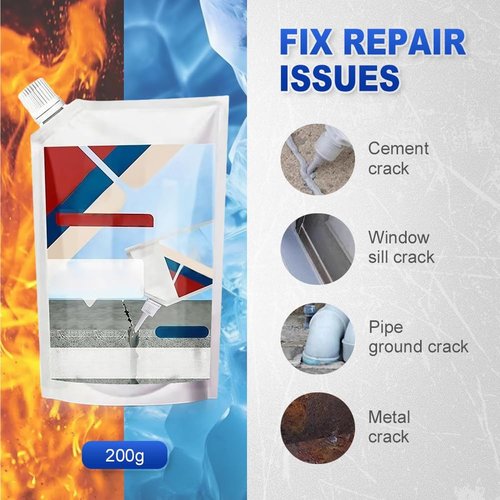 Heavy-Duty Concrete Crack Repair Adhesive, 2025 Upgrade Concrete Sealer Outdoor Waterproof, Quick-Drying Grouting Adhesive, for Home Repairs, Construction Projects (Grey,200g)