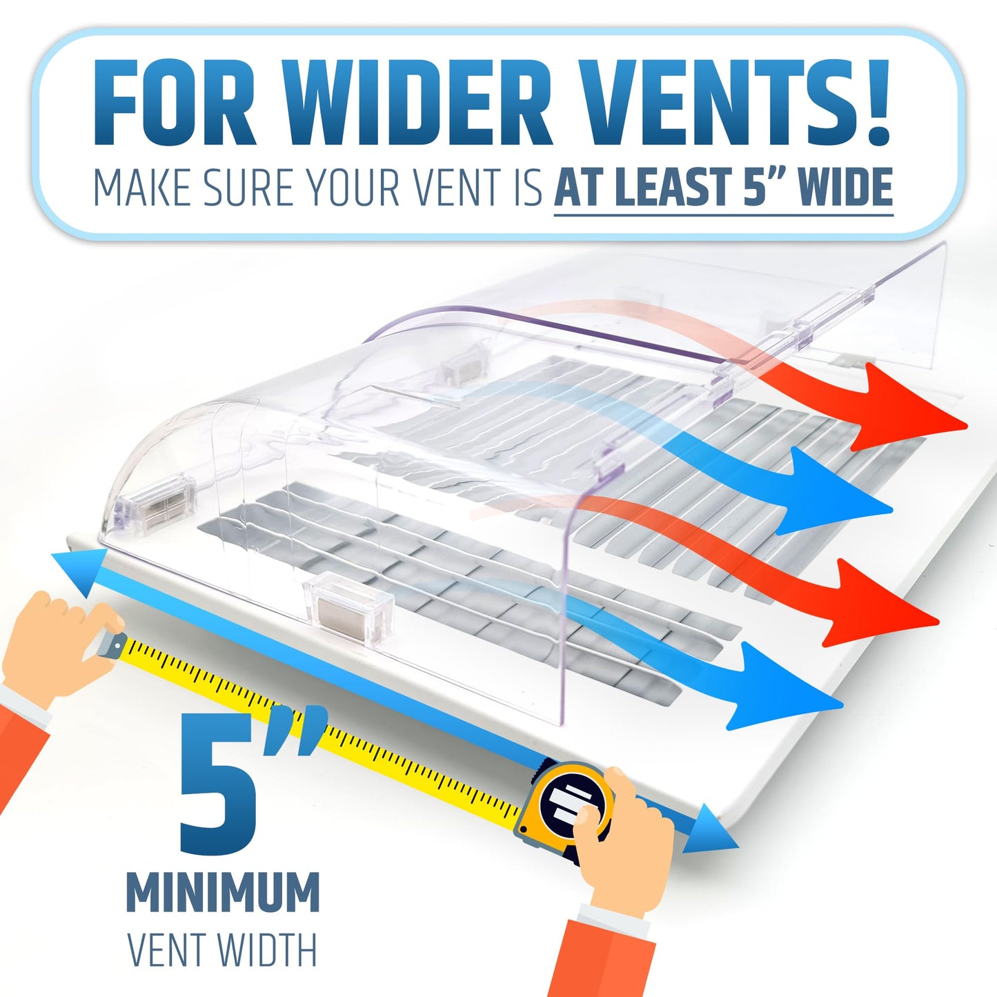 Larger (New Version) 7.5" Magnetic Vent Air & Heat Deflector (1 Pack) for Ceiling, Floor & Wall - Will Never Fall Off - Adjustable from 9.2” - 16” - Super Strong Neodymium Magnets Upgraded Design