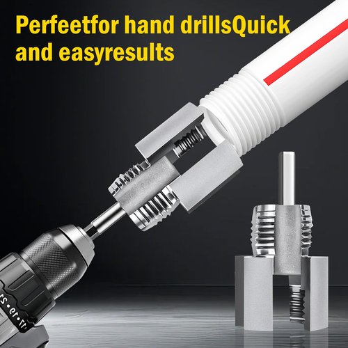 2pcs Integrated Internal & External Pipe Threading Tool, Dual-Function Pipe Thread Cutting Tool,Electric Drill Compatible PVC Pipe Thread Cutting Tool for Water Pipes,1/2'' 3/4'' Dies+1 gloves