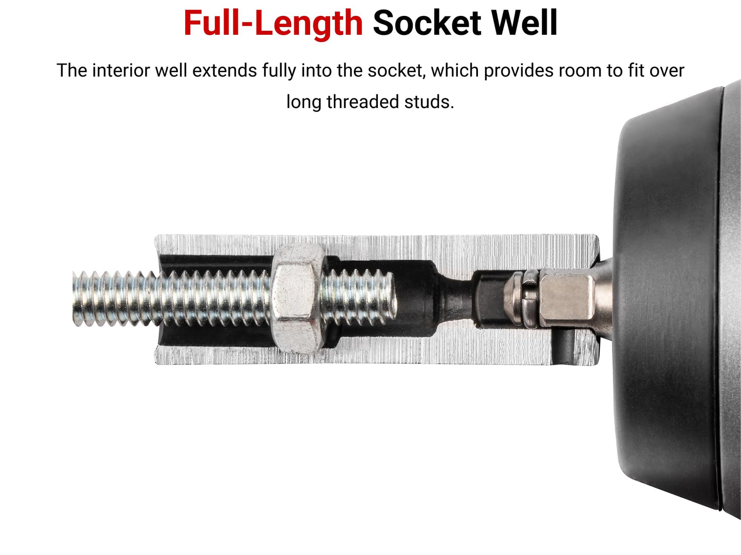 TEKTON 1/2 Inch Drive x 21 mm Deep 6-Point Impact Socket | SID23121