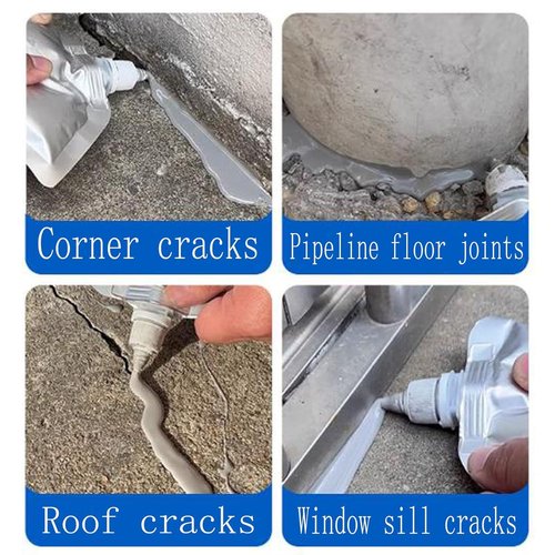 Heavy-Duty Concrete Crack Repair Adhesive, 2025 Upgrade Concrete Sealer Outdoor Waterproof, Quick-Drying Grouting Adhesive, for Home Repairs, Construction Projects (Grey,200g)