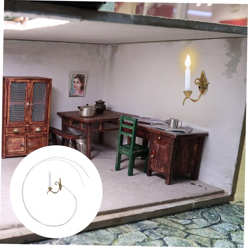 BESTonZON 5pcs Miniature Wall Lamp Model Realistic Simulation Lights for Dollhouse Decoration Warm White Glow Chic Design for Sand Table Scenes Home Accessory