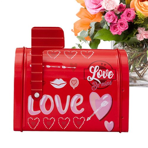 Valentine Tin Mailbox, Multipurpose Valentines Box, Valentines Card Box, Classroom Mailbox Box, Greeting Card Mailbox, Valentines Letter Box, Compact Valentine Box, Mailbox for Cards, Classroom