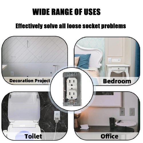 22 Pcs Wall Plate Spacer, Metal Outlet Spacers, Wall Plate Leveler Device to Fix Loose Plugs Switches, Flush Fit Design Electrical Boxes
