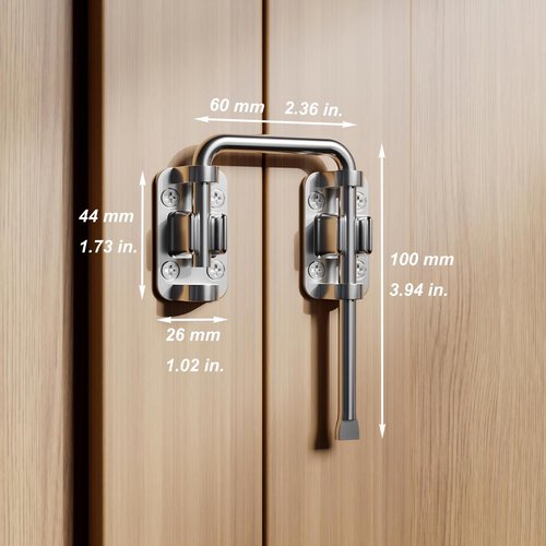 ETEKJOY Patio Sliding Door Loop Lock 2-3/8 Inch U-Shaped Latch Hook Lock for Window Barn Garden Fence Gate Shed Garage Screen Door Increase Home Security Child Safety (Black)