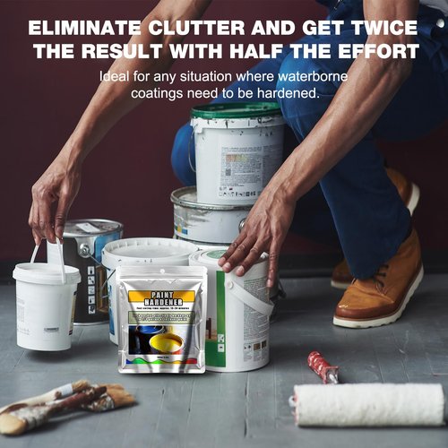12 Pack Paint Hardener for Disposal - Fast Acting Solidifier for Disposal - Paint Drying Powder for Acrylic & Latex Paint with 12 Pcs 14 Inch Wooden Stir Sticks