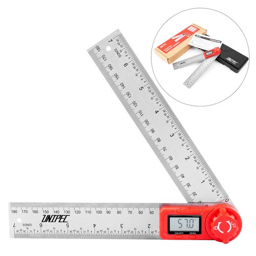 UNIPEC Digital Angle Finder Protractor, Angle Finder Ruler,Stainless steel 7inch 200mm 7inch/200mm, Angle Measuring Tool for Woodworking,Carpenter,Construction,DIY Measurement (Stainless Steel)