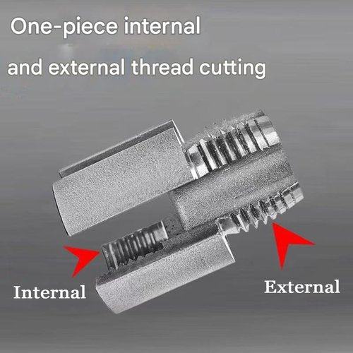 Integrated Internal & External Pipe Threading Tool, Electric Drill Compatible PVC Pipe Threader Kit, Reusable PVC Pipe Threader Kit 1/2, for Electric Drill (1/2”+3/4”)