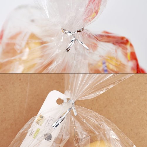 DGTANGYIN 800 Pcs 4" Metallic Twist Ties(Silver) for Bakery Ties, Candy Bags, Coffee Bags, Goodie Bags Ties