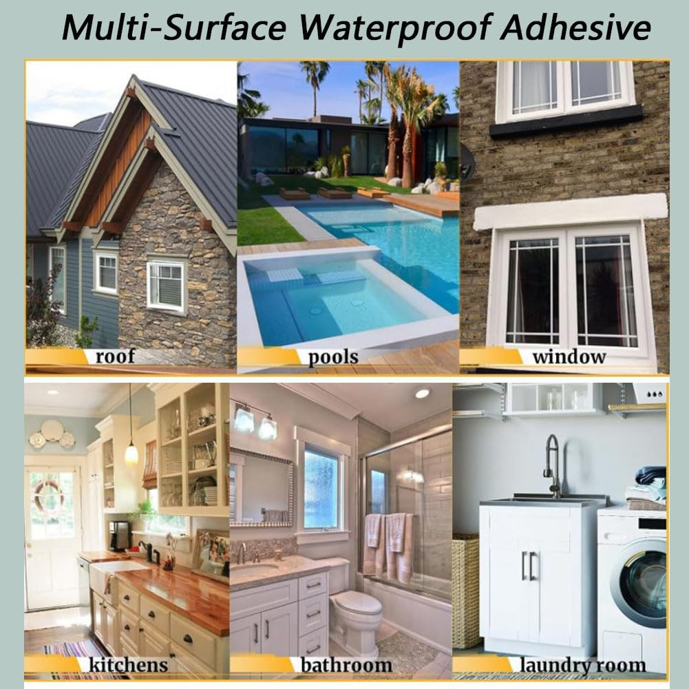 Transparent Waterproof Coating for Indoor & Outdoor, 5.29oz Waterproof Sealant Clear, Water-Based Invisible Leak Repair Glue for Roofs, Walls, Garden, Terraces, Cracks, Concrete, Wood (1POS)